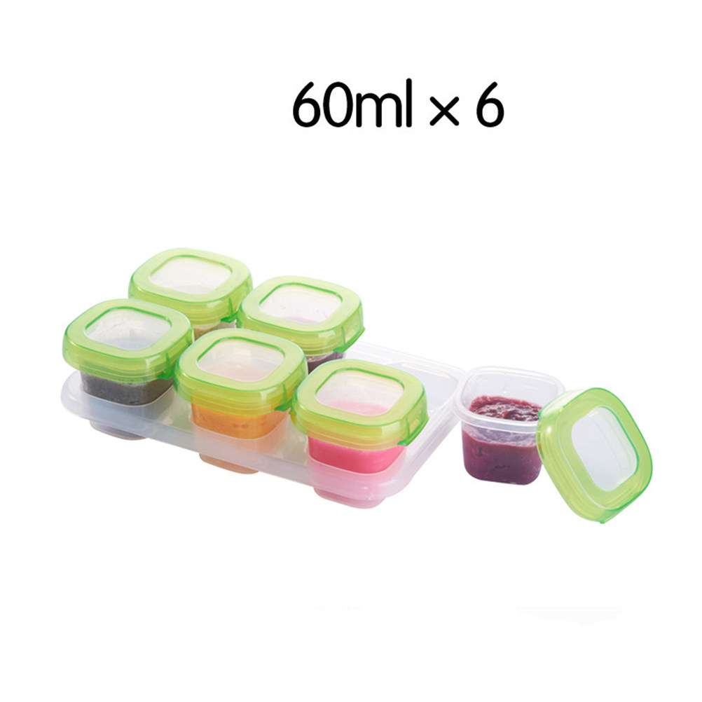 Baby Food Freezer Tray - 6Pcs Portable Fresh-Keeping Food Box Small