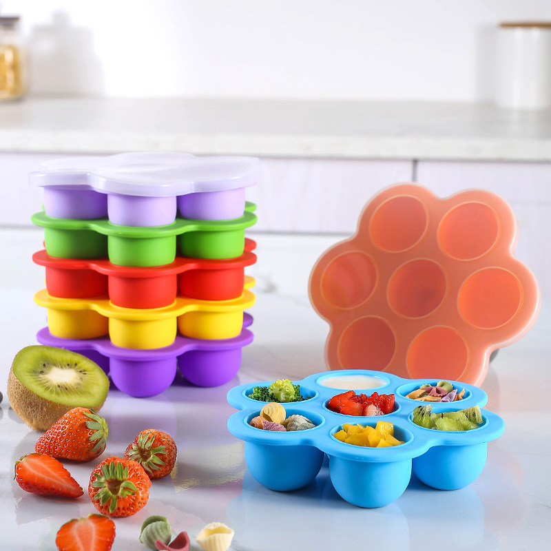 Baby Food Freezer Tray - 7 Holes Reusable Silicone Baby Food