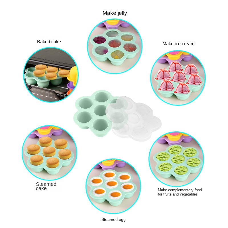 7 Holes Reusable Silicone Baby - Baby Food Freezer Tray review and price