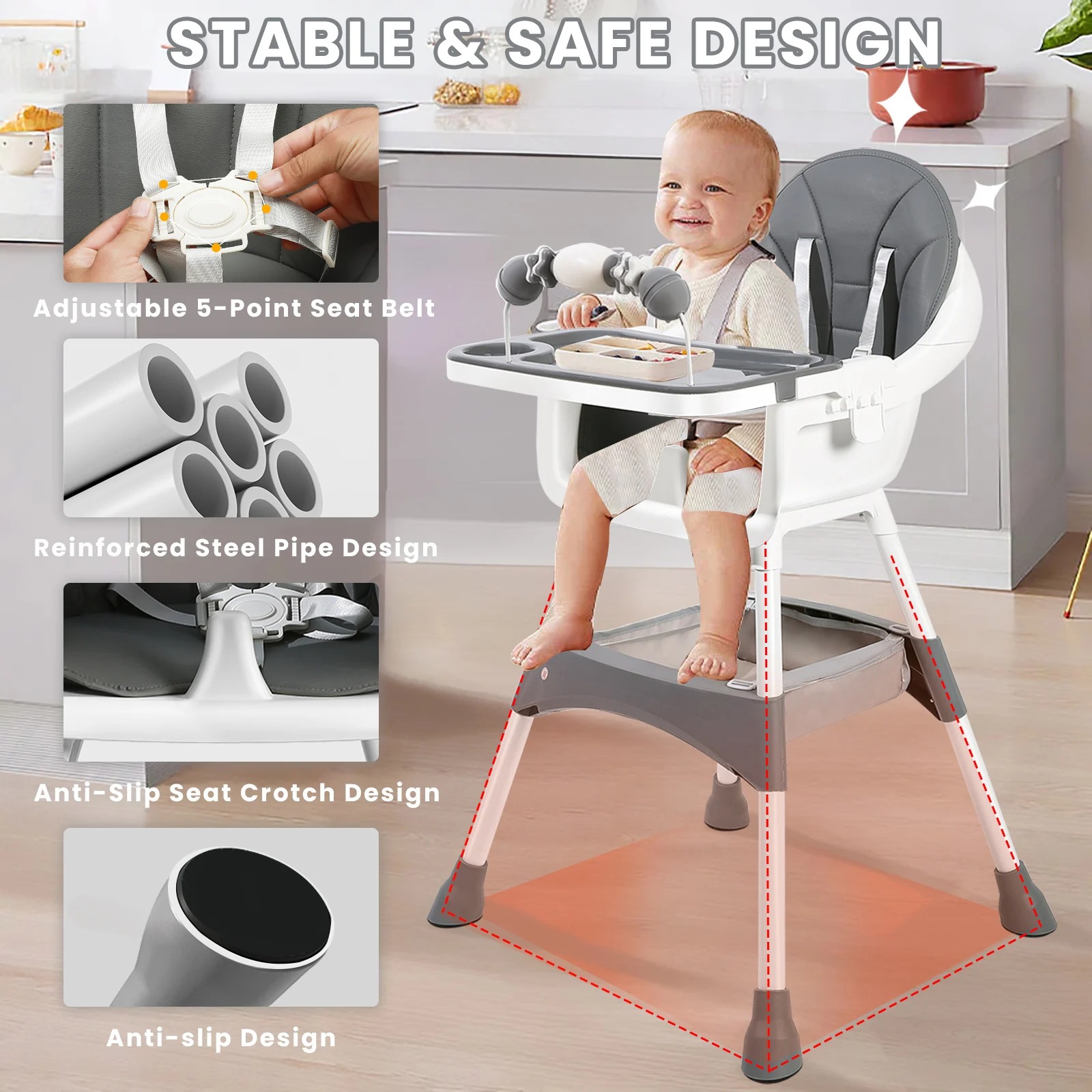 Adjustable Baby High Chair – C - Baby Food Freezer Tray review and price